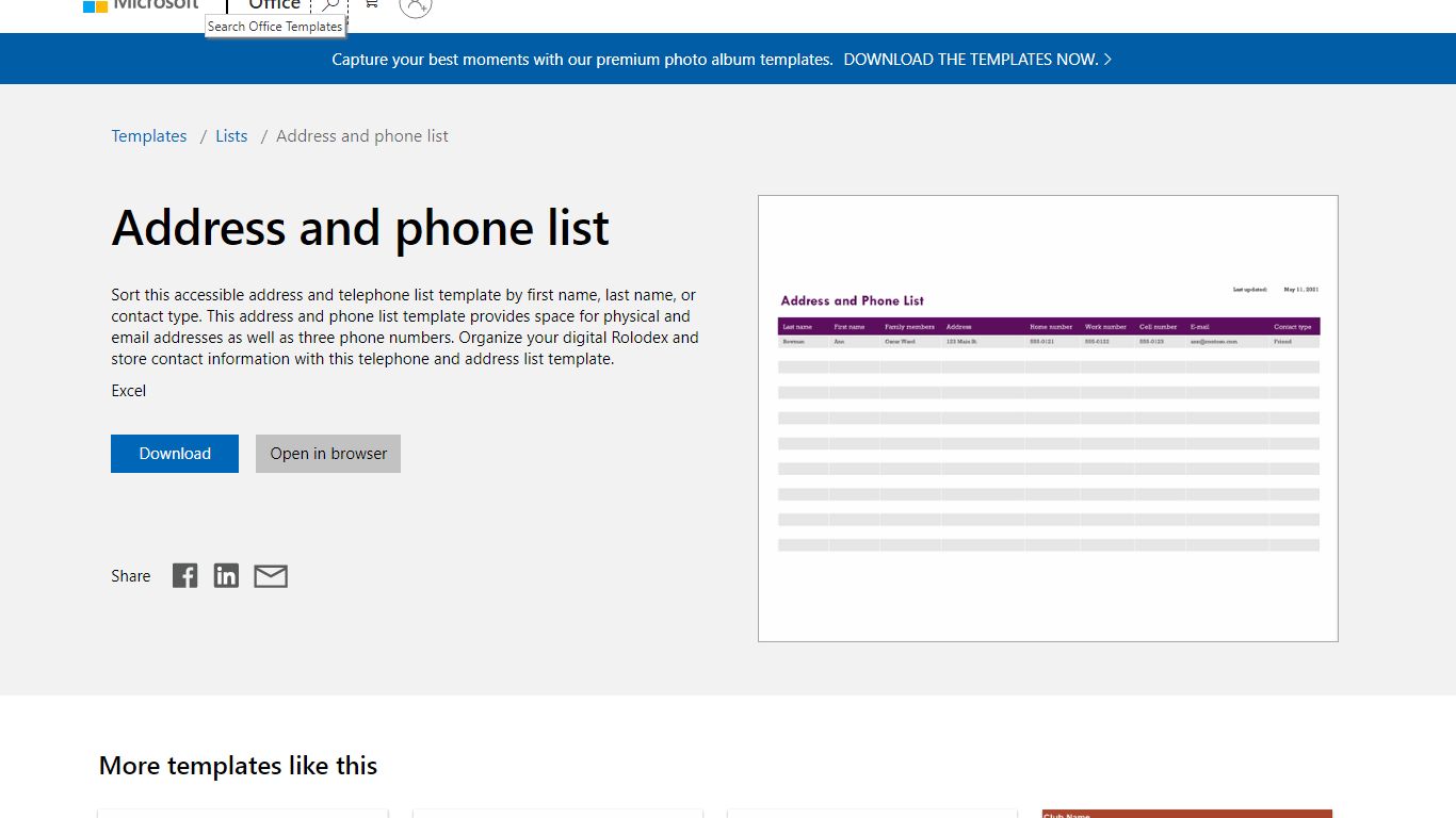 Address and phone list - templates.office.com